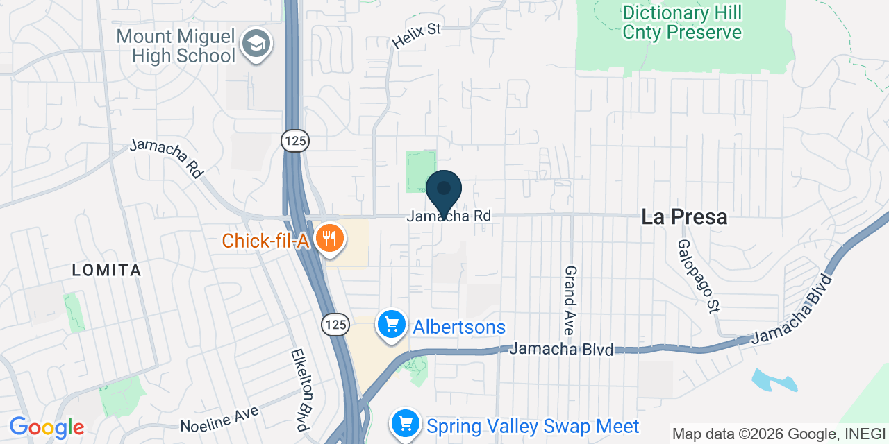 Map showing Spring Valley, San Diego County, CA