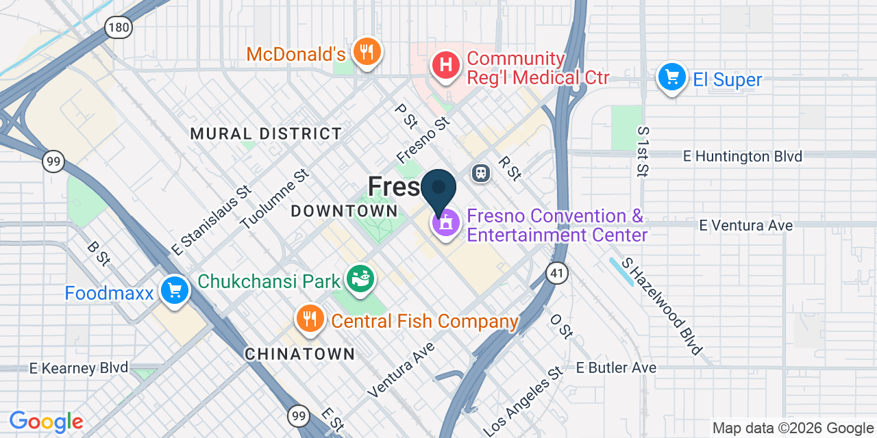 Map showing Fresno, Fresno County, CA