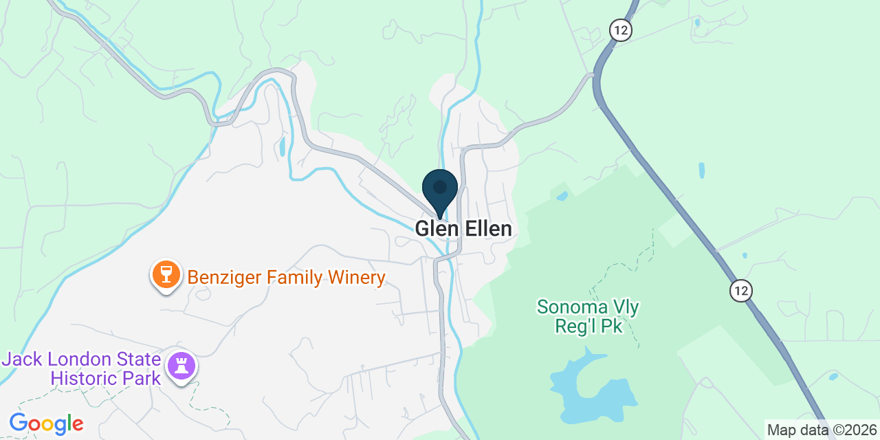 Map showing Glen Ellen, Sonoma County, CA