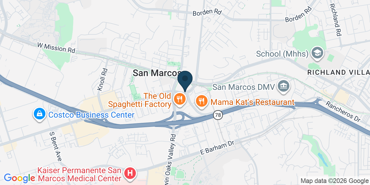 Map showing San Marcos, San Diego County, CA