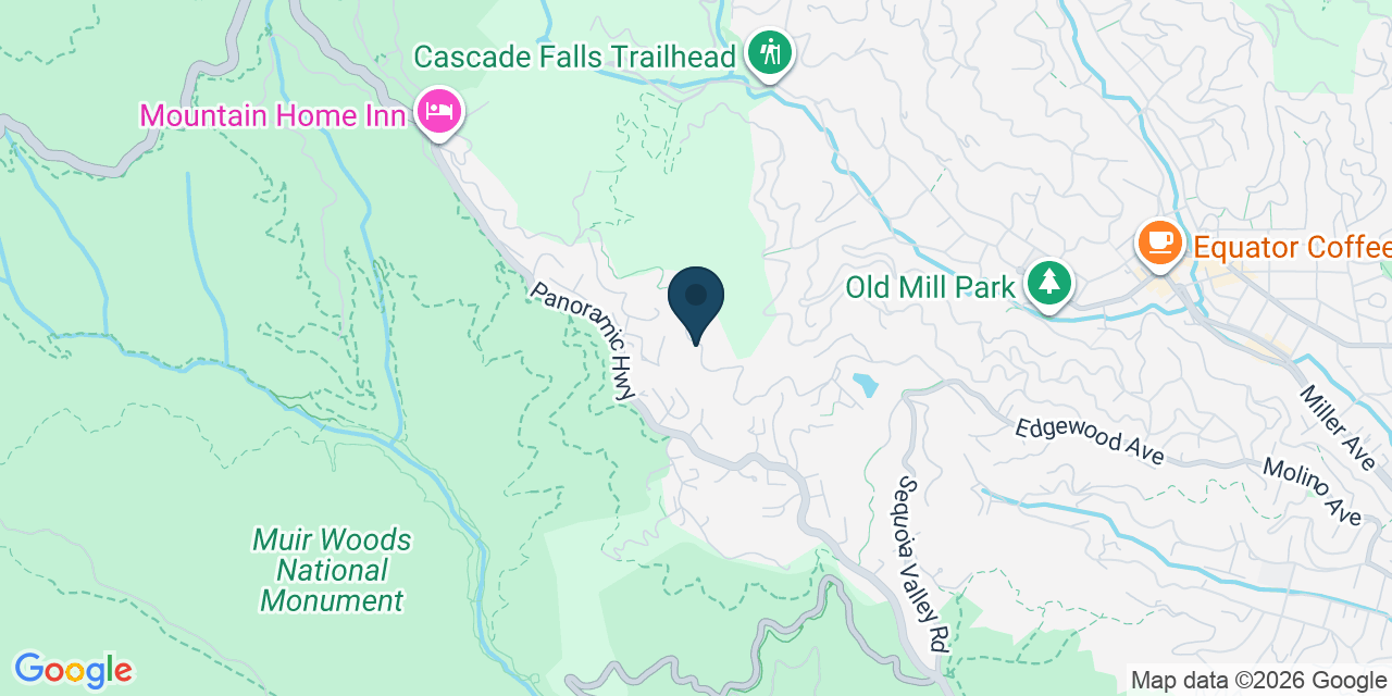 Map showing Mill Valley, Marin County, CA