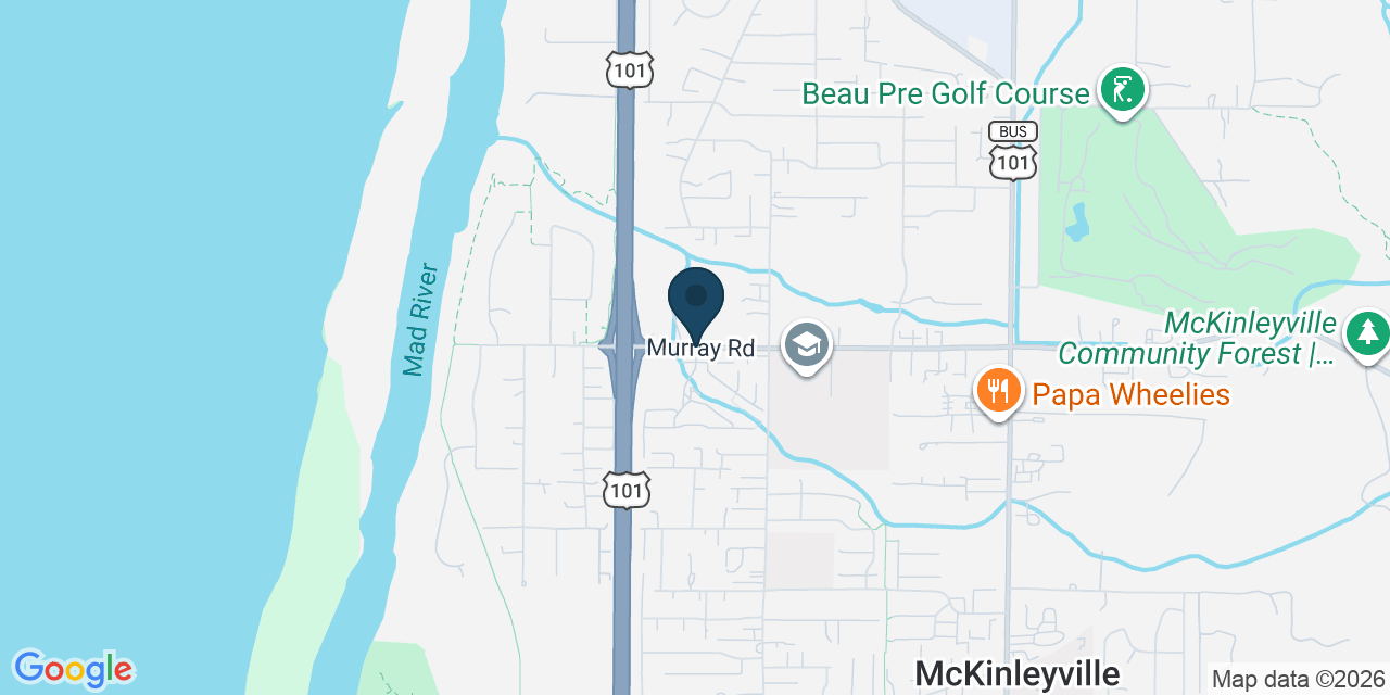 Map showing McKinleyville, Humboldt County, CA