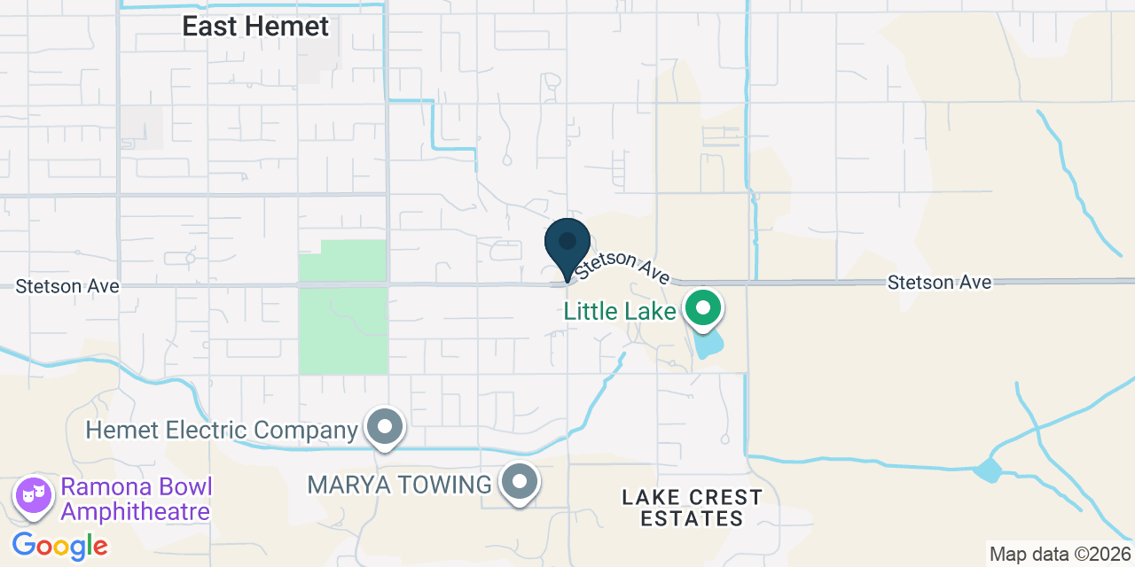 Map showing East Hemet, Riverside County, CA
