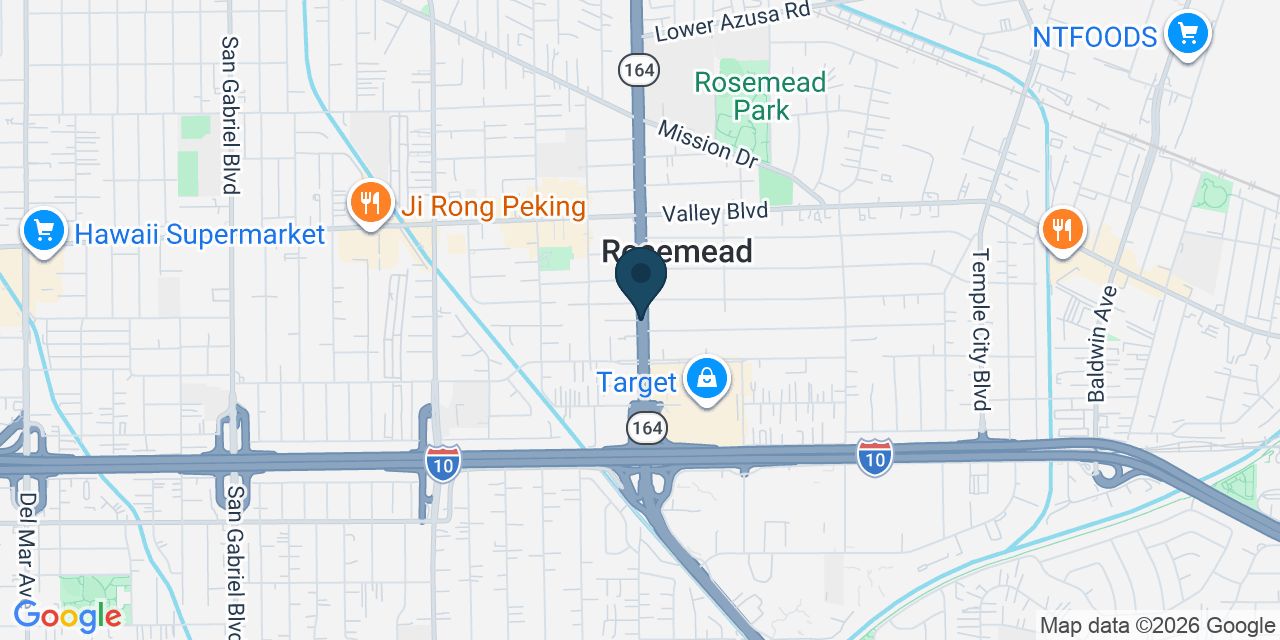 Map showing Rosemead, Los Angeles County, CA