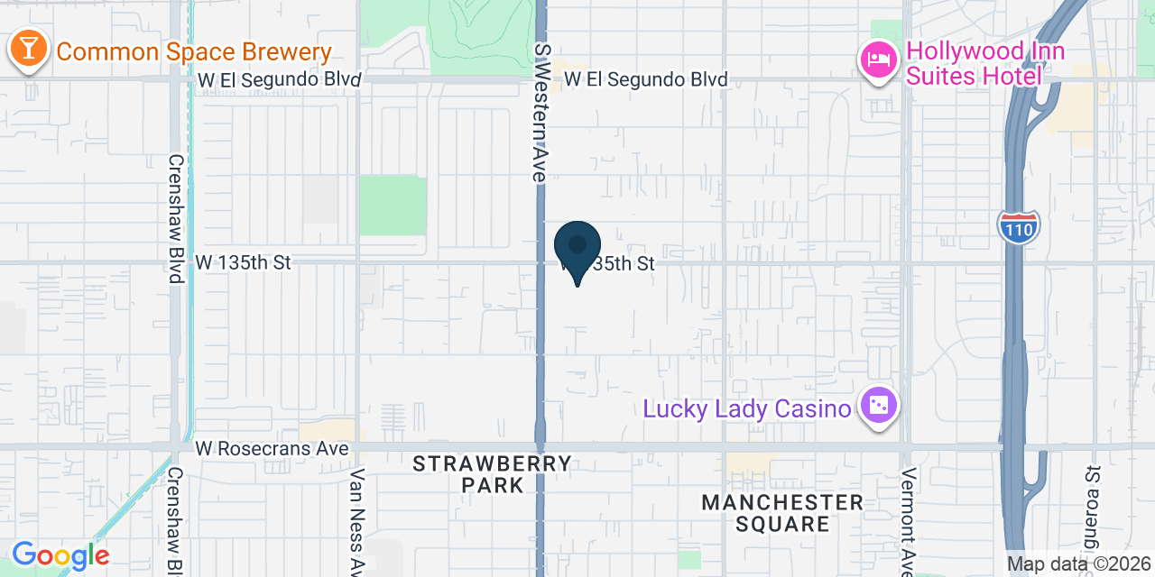 Map showing Gardena, Los Angeles County, CA