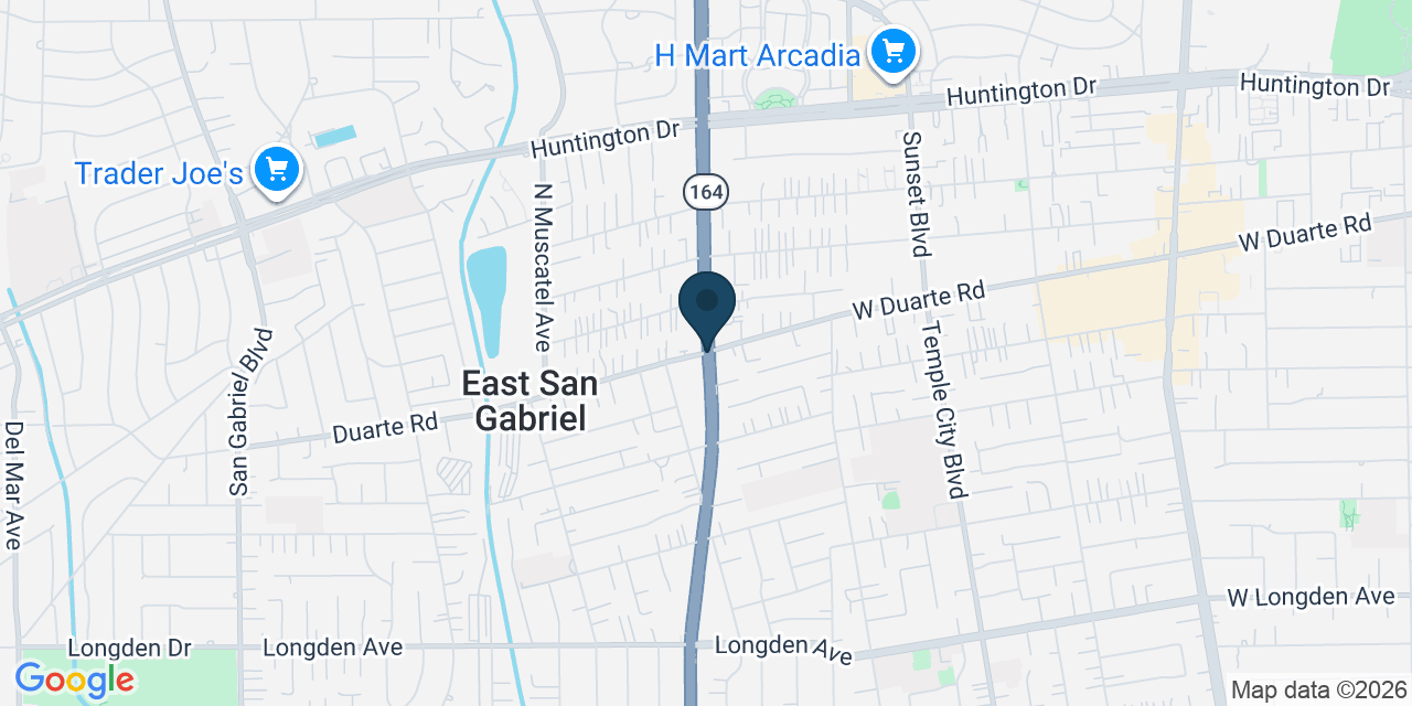 Map showing East San Gabriel, Los Angeles County, CA