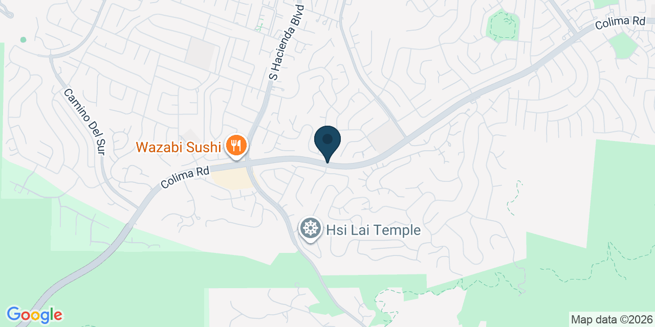 Map showing Hacienda Heights, Los Angeles County, CA