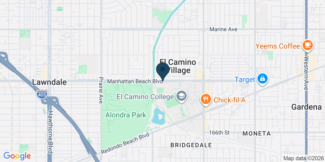 Map showing El Camino Village, Los Angeles County, CA