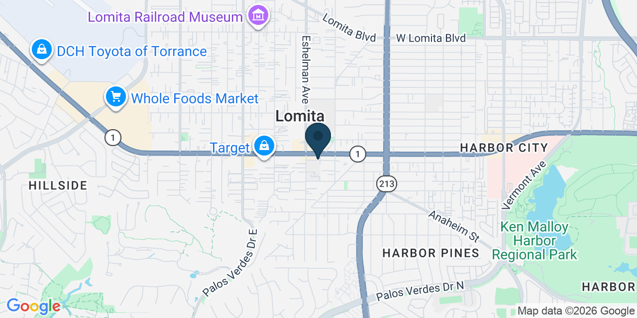 Map showing Lomita, Los Angeles County, CA