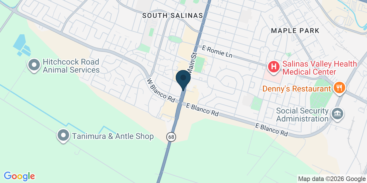 Map showing Salinas, Monterey County, CA