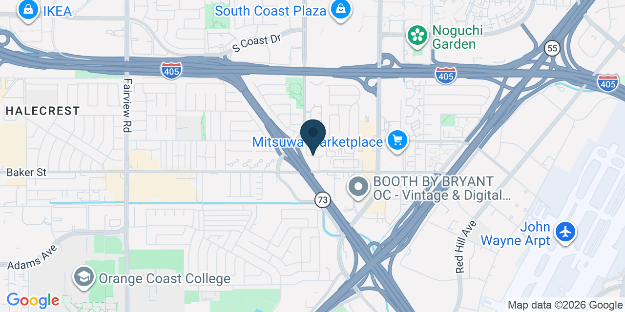 Map showing Costa Mesa, Orange County, CA