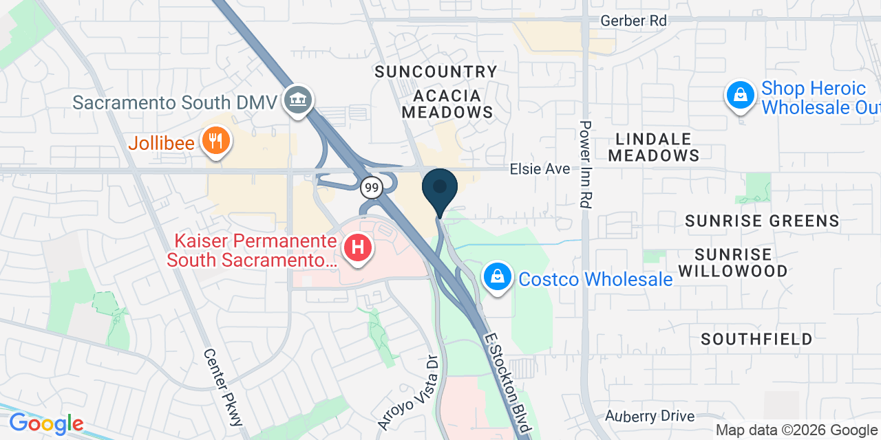 Map showing Sacramento County, CA