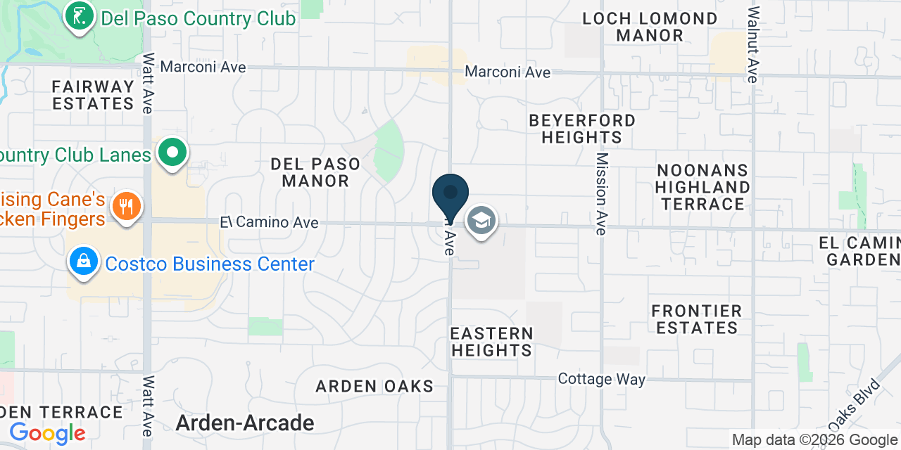 Map showing Arden-Arcade, Sacramento County, CA