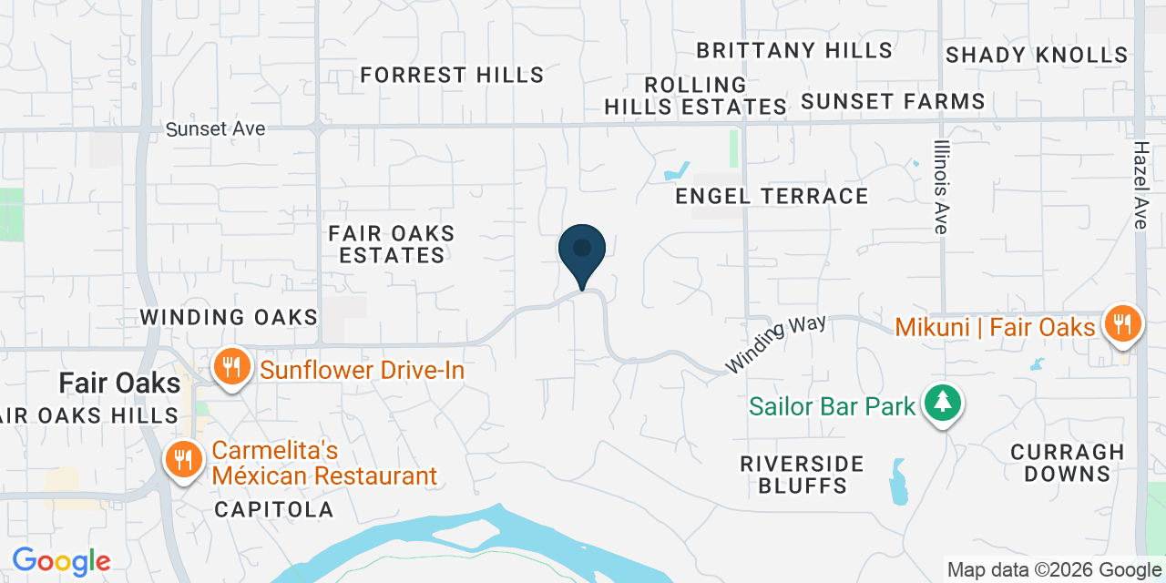 Map showing Fair Oaks, Sacramento County, CA