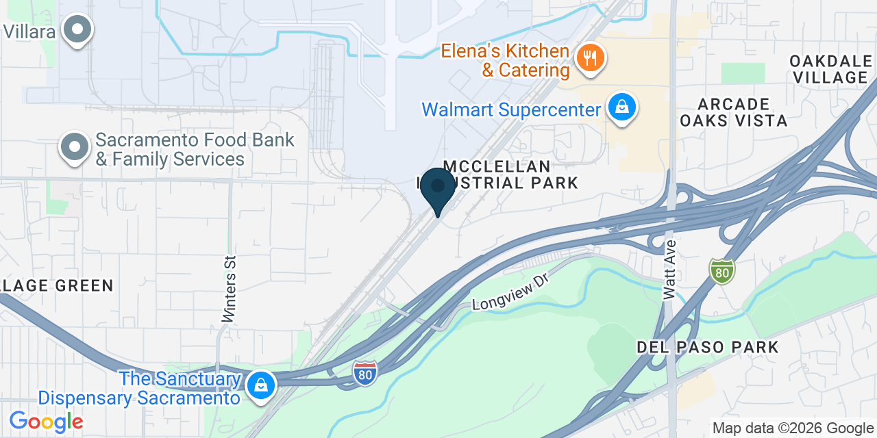 Map showing North Highlands, Sacramento County, CA