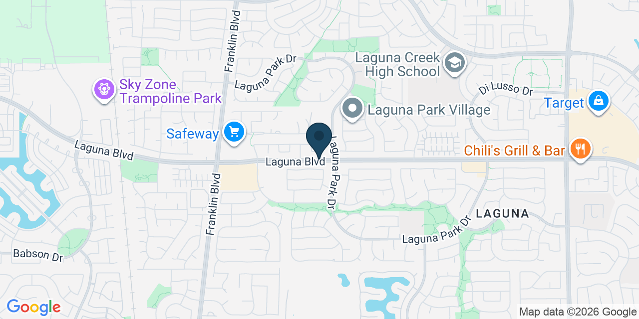 Map showing Elk Grove, Sacramento County, CA