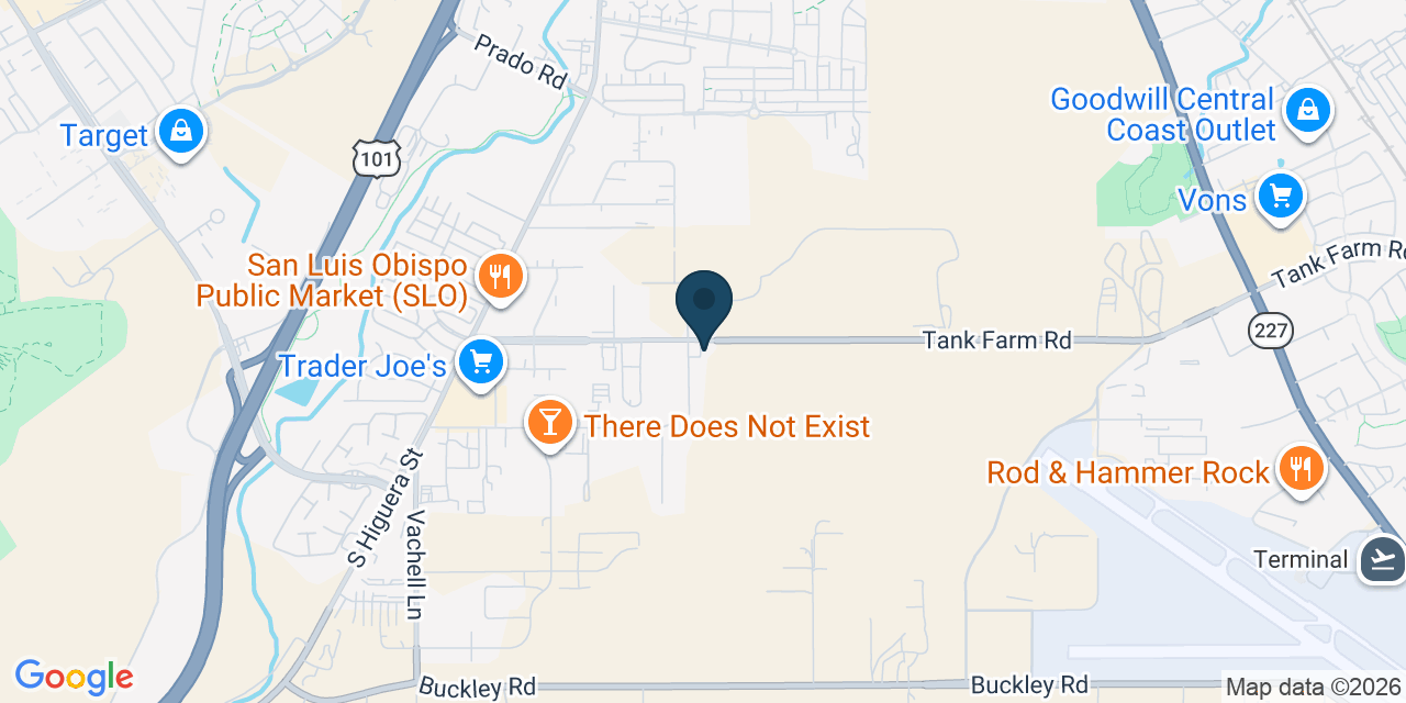 Map showing San Luis Obispo, San Luis Obispo County, CA