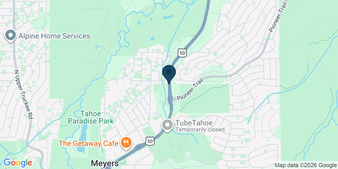 Map showing Meyers, El Dorado County, CA