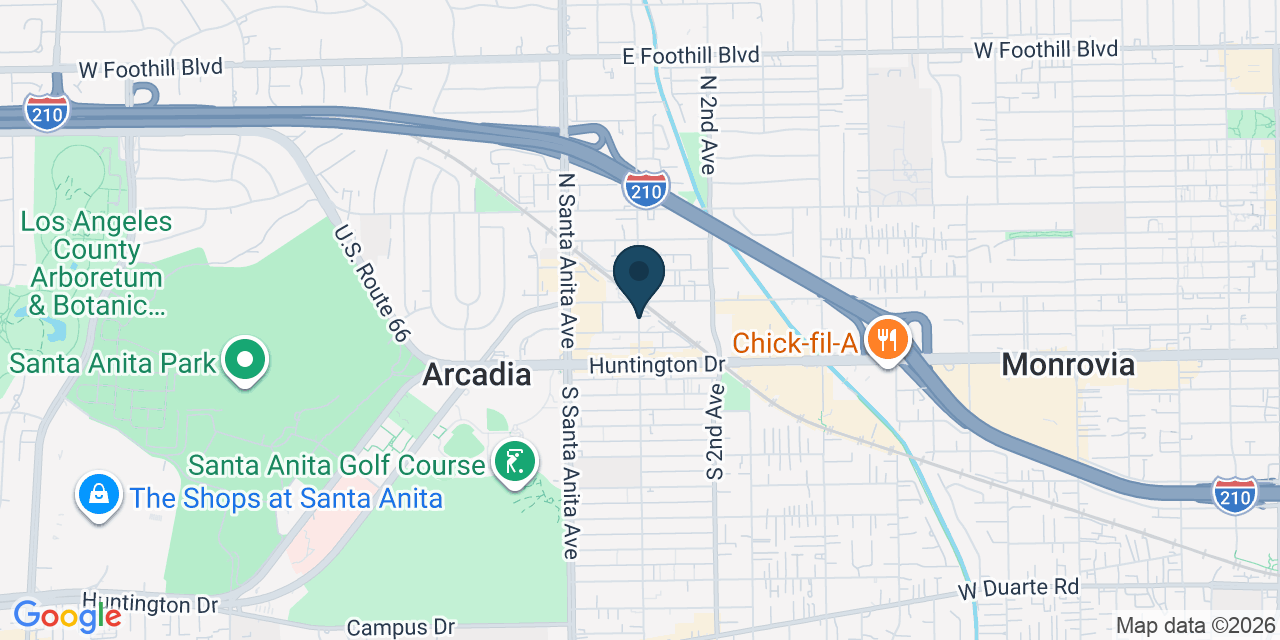 Map showing Arcadia, Los Angeles County, CA