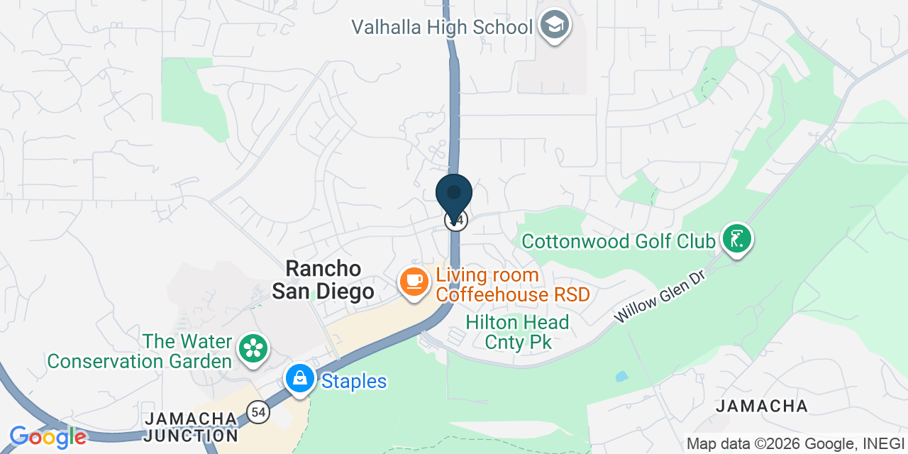 Map showing Rancho San Diego, San Diego County, CA
