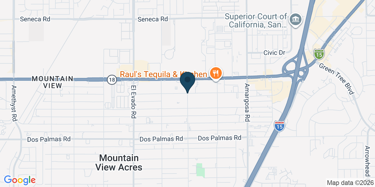 Map showing Mountain View Acres, San Bernardino County, CA