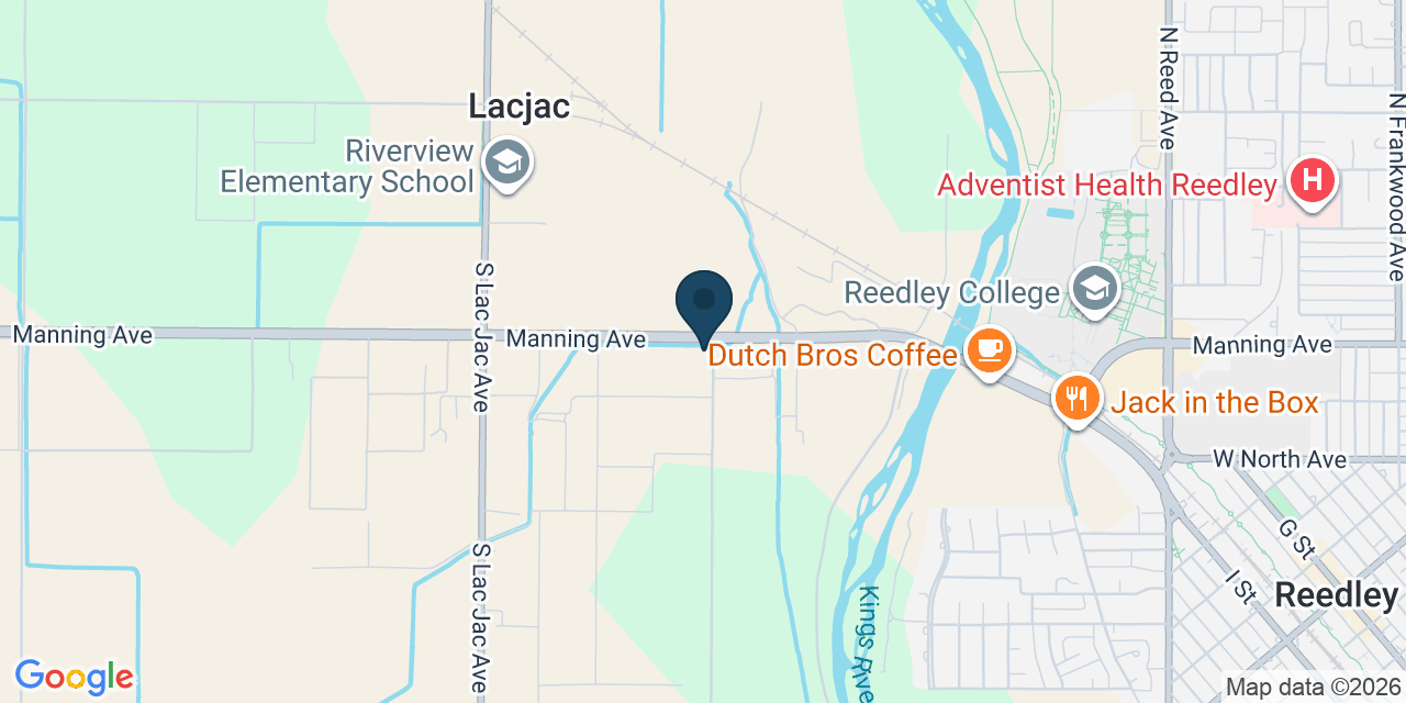 Map showing Reedley, Fresno County, CA