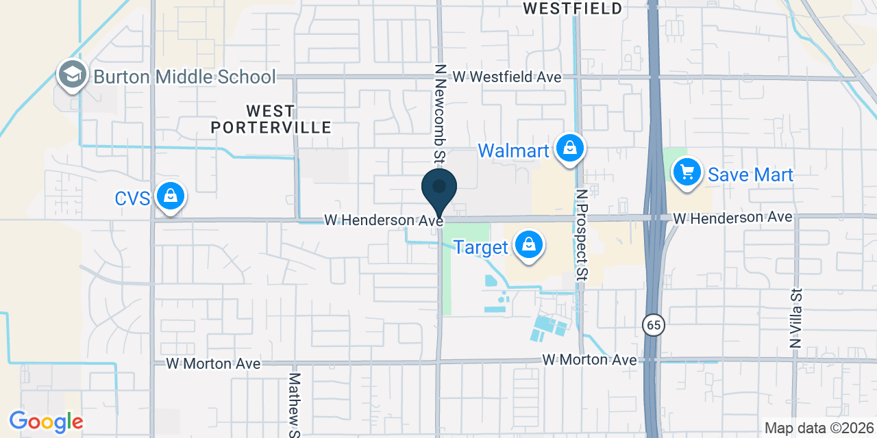Map showing Porterville, Tulare County, CA