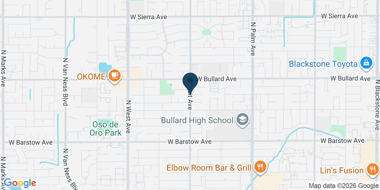 Map showing Fresno County, CA