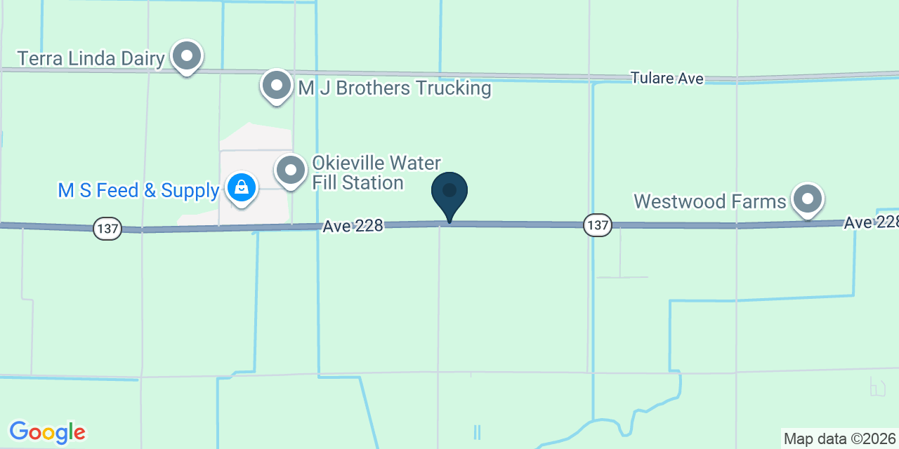 Map showing Tulare County, CA