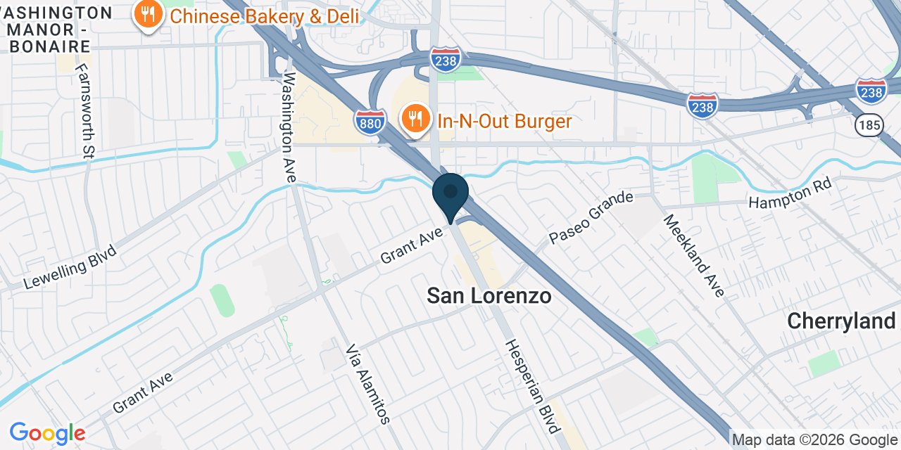 Map showing San Lorenzo, Alameda County, CA