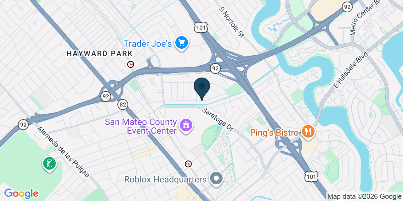 Map showing San Mateo, San Mateo County, CA
