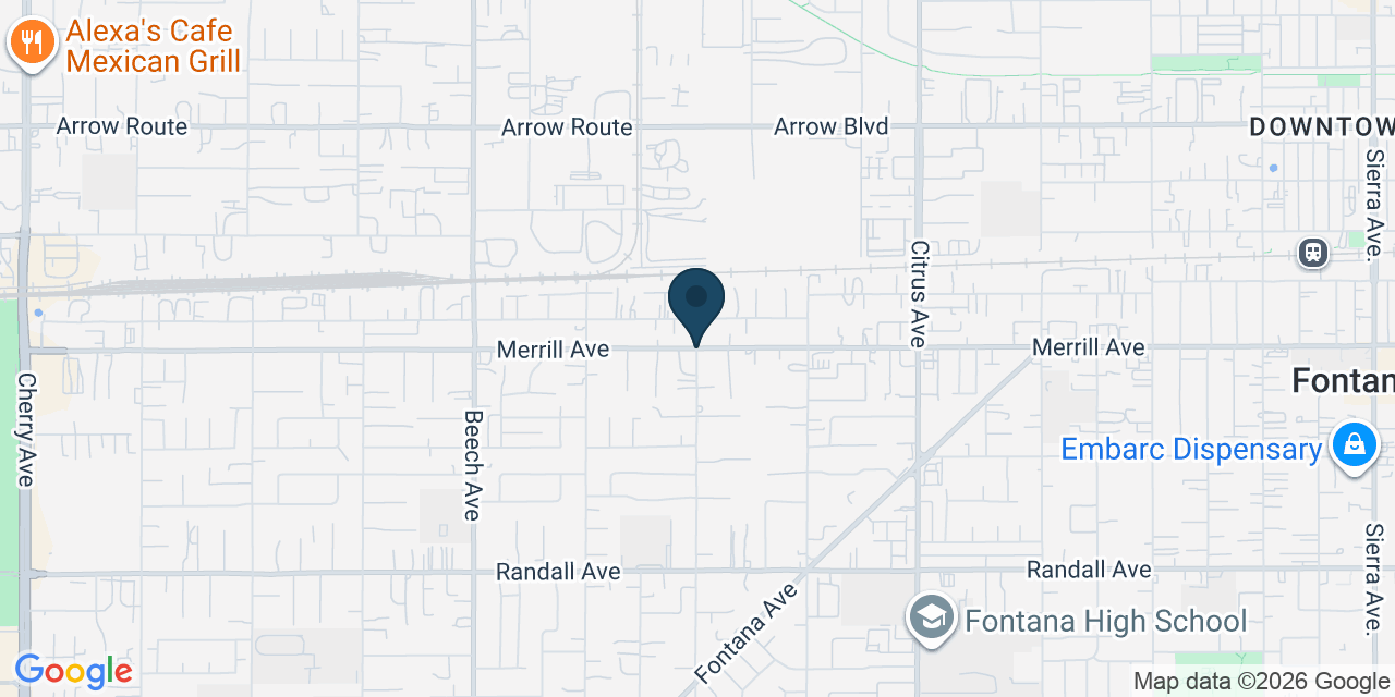 Map showing San Bernardino County, CA