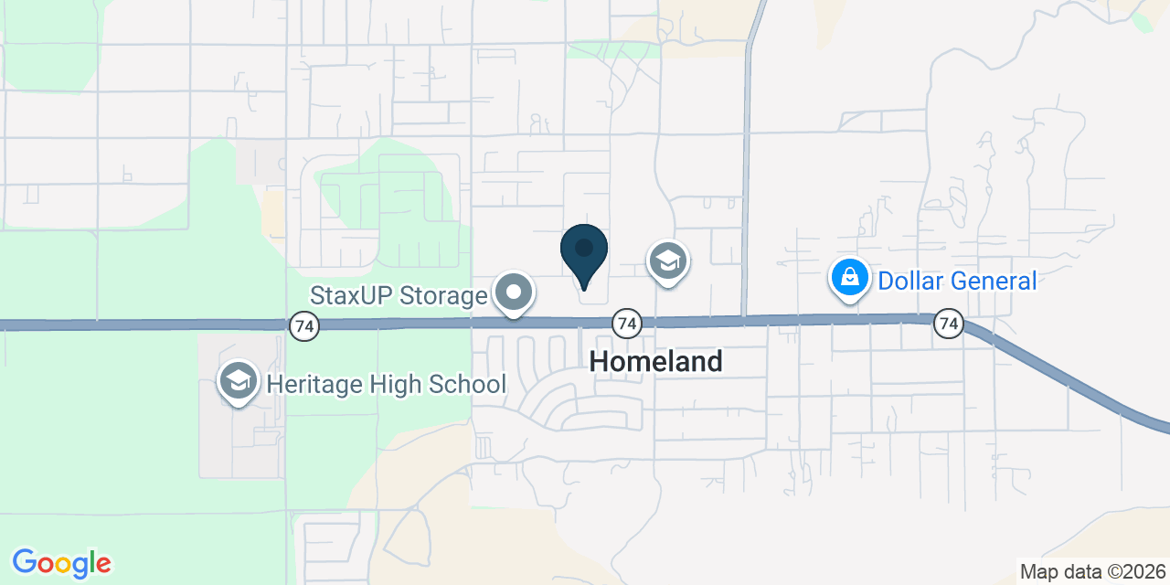 Map showing Homeland, Riverside County, CA