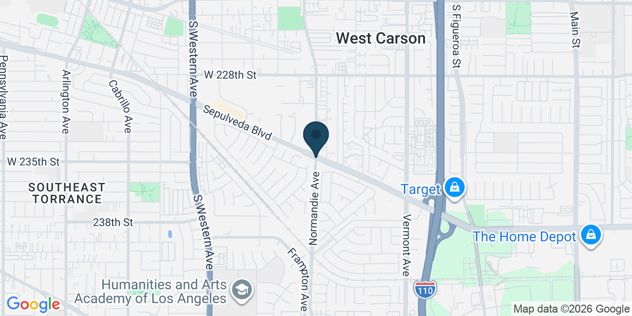 Map showing West Carson, Los Angeles County, CA