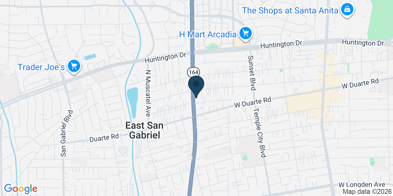 Map showing San Gabriel, Los Angeles County, CA