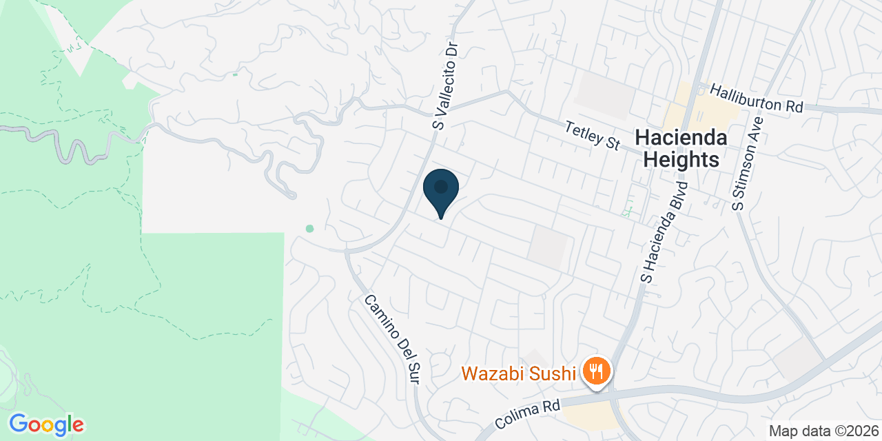 Map showing Hacienda Heights, Los Angeles County, CA