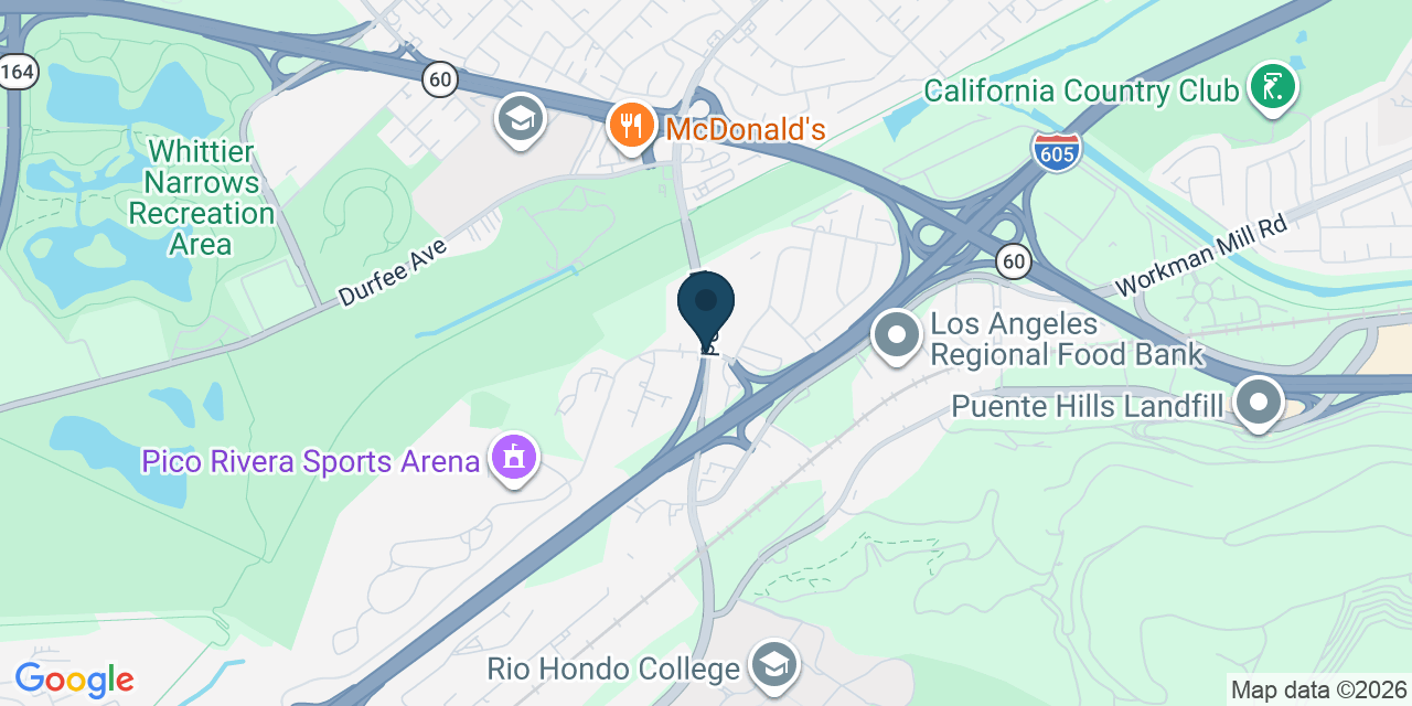 Map showing Los Angeles County, CA