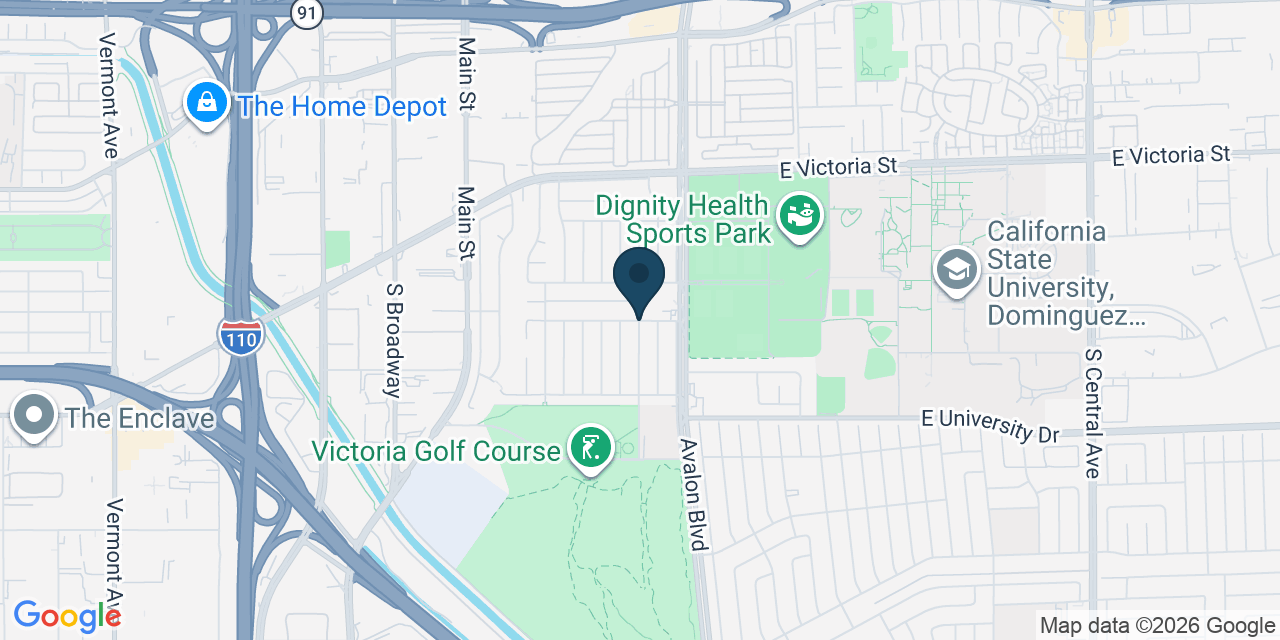Map showing Carson, Los Angeles County, CA
