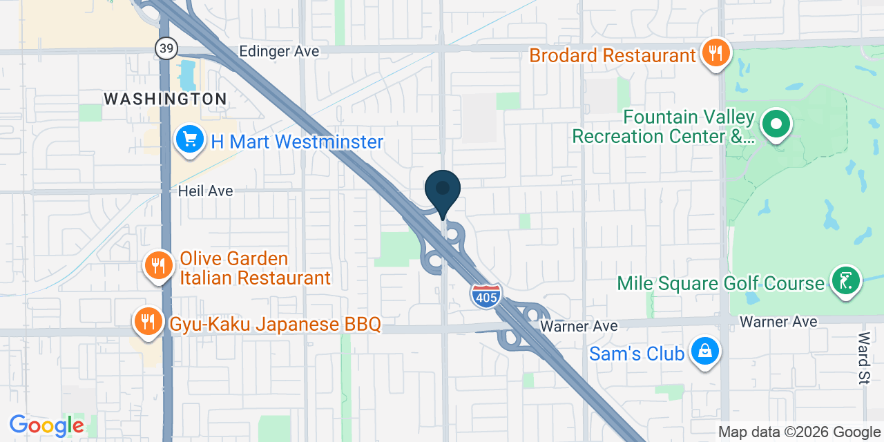Map showing Orange County, CA