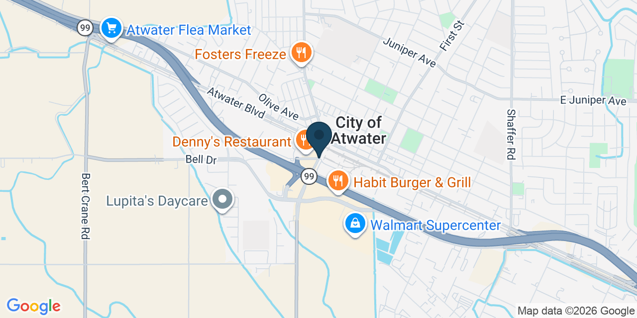 Map showing City of Atwater, Merced County, CA