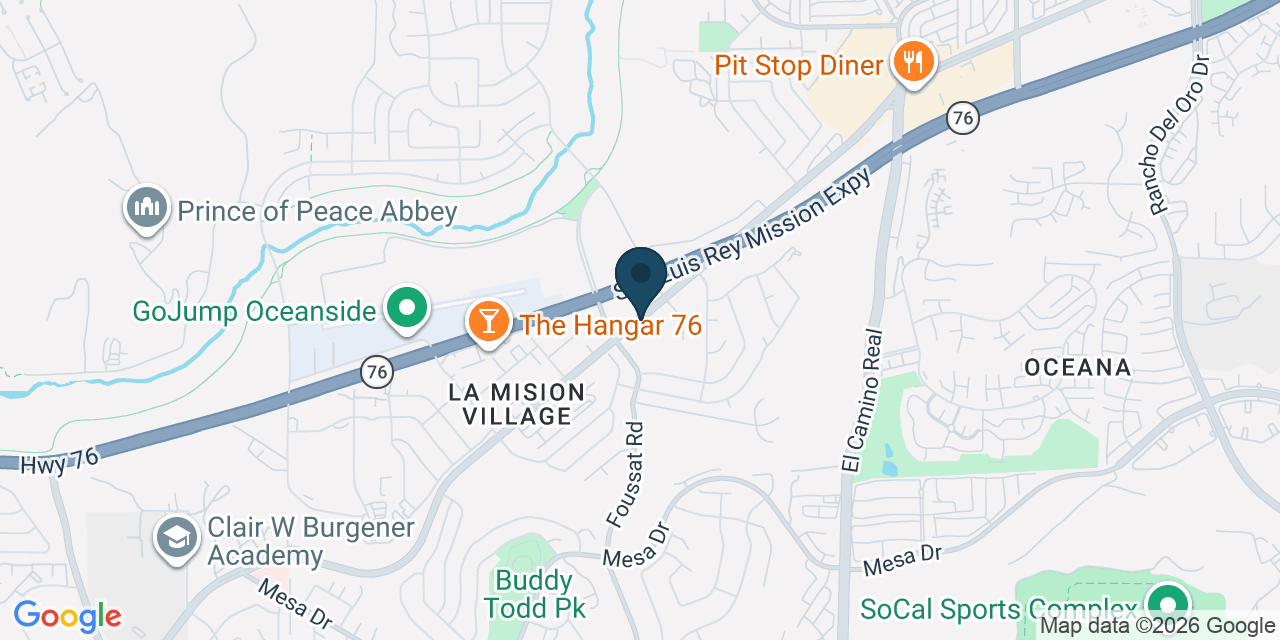 Map showing Oceanside, San Diego County, CA