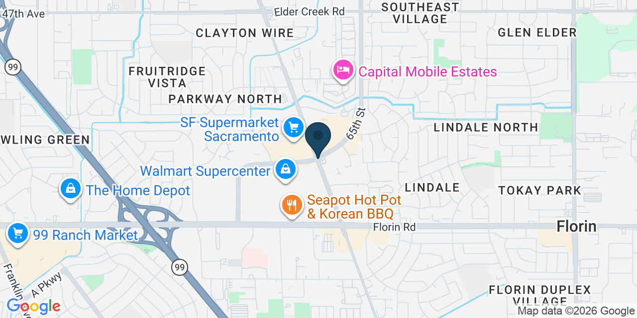 Map showing Florin, Sacramento County, CA