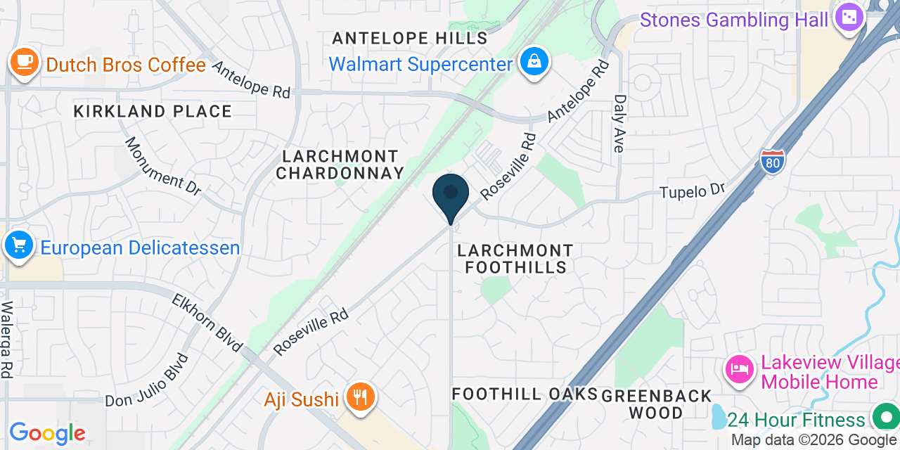 Map showing Foothill Farms, Sacramento County, CA