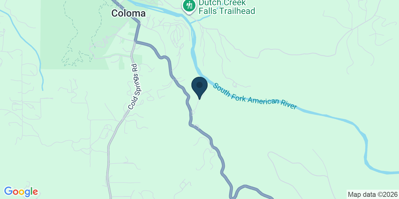 Map showing Coloma, El Dorado County, CA
