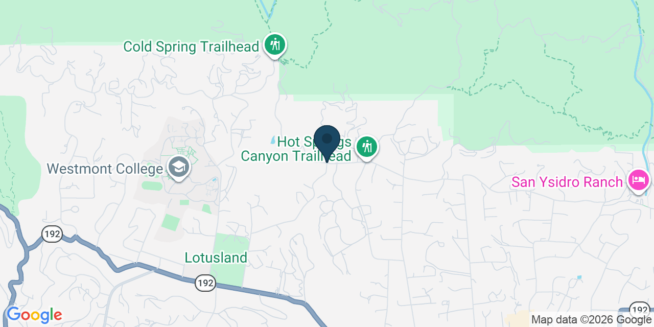 Map showing Montecito, Santa Barbara County, CA