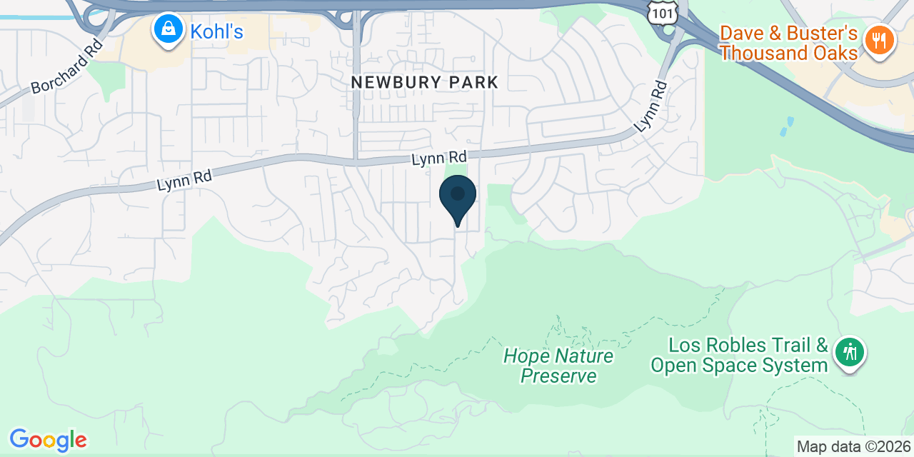 Map showing Thousand Oaks, Ventura County, CA