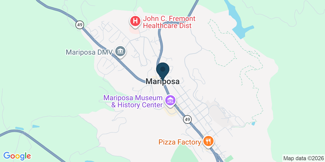 Map showing Mariposa, Mariposa County, CA