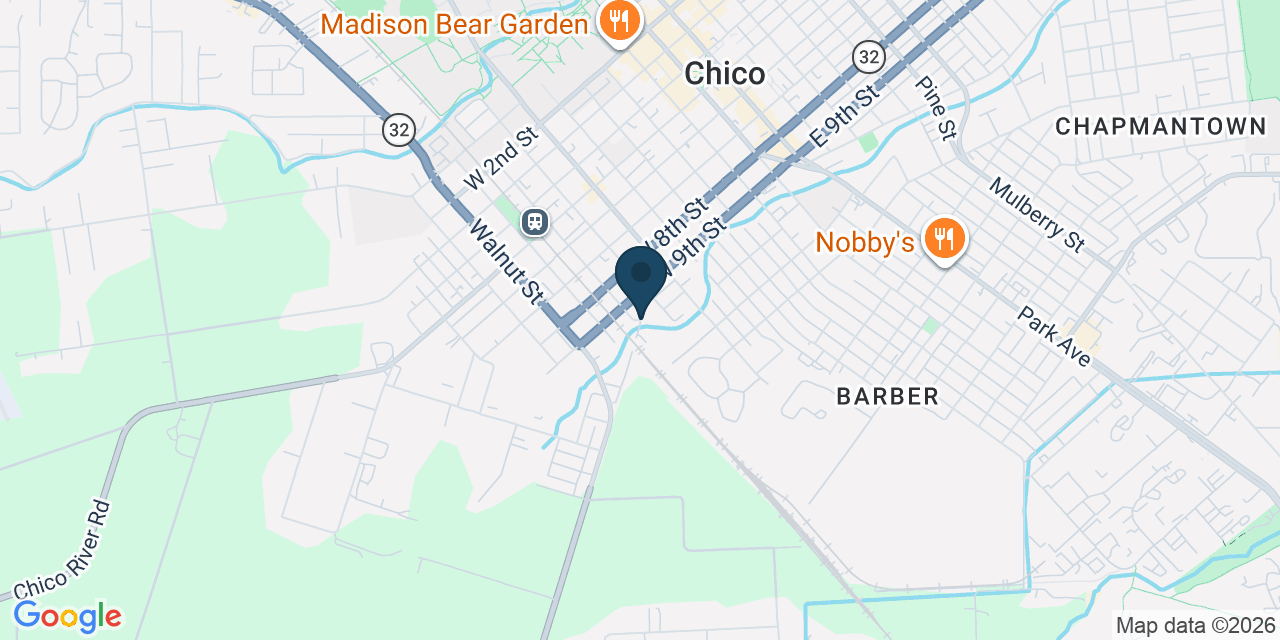 Map showing Chico, Butte County, CA