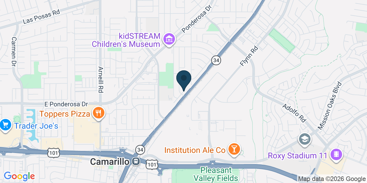 Map showing Camarillo, Ventura County, CA
