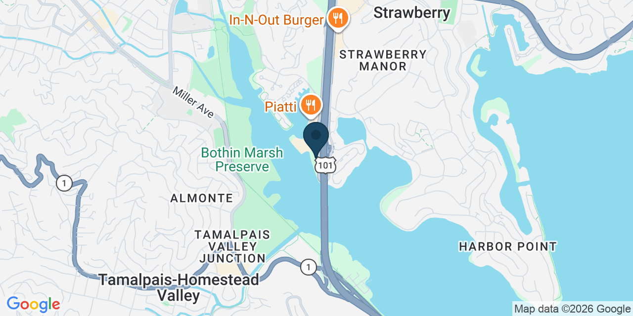 Map showing Mill Valley, Marin County, CA